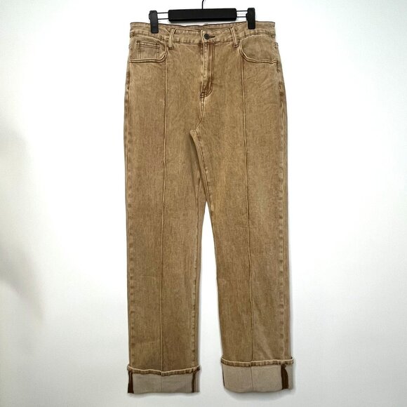 Two 2 Fly Co. Women's Buckskin Tan Pant, Stretch Comfort Wide Leg, Size XL, NEW - Picture 1 of 12